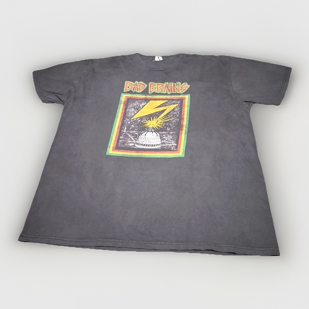 Bad Brains Vintage Graphic T-Shirt Faded Black Punk Rock Band Tee 2XL Hardcore